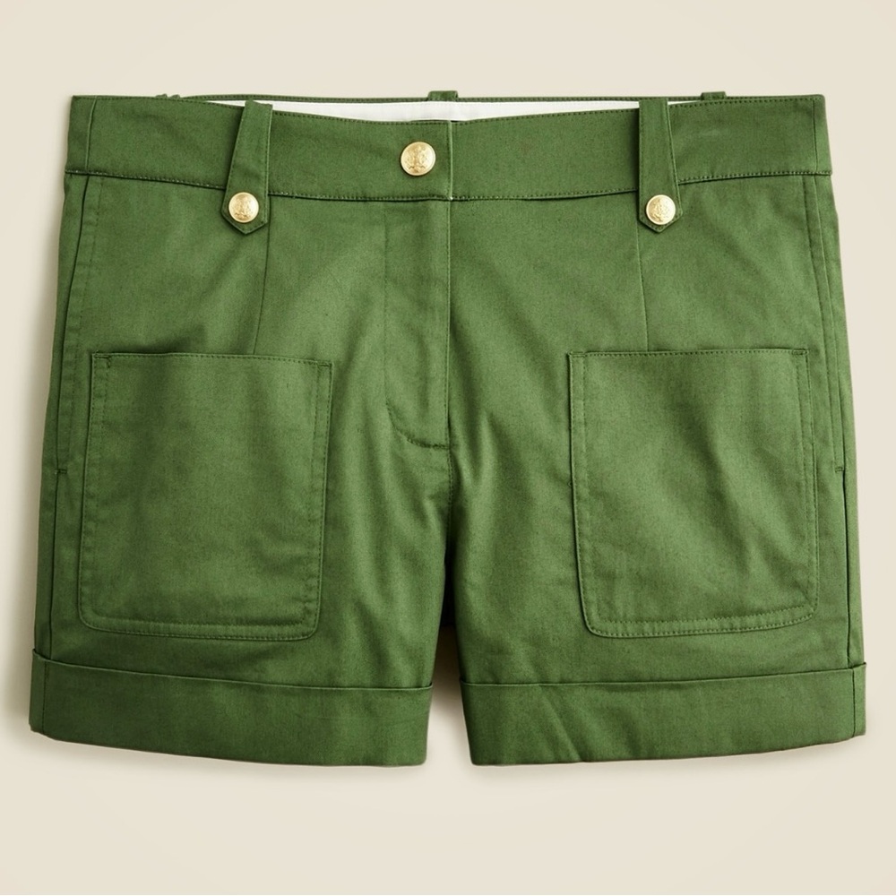 J. Crew Green Cargo Shorts with Tailored Design
